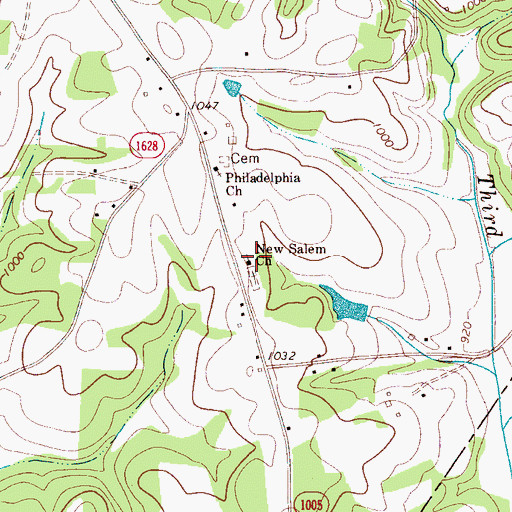 Topographic Map of New Salem Church, NC