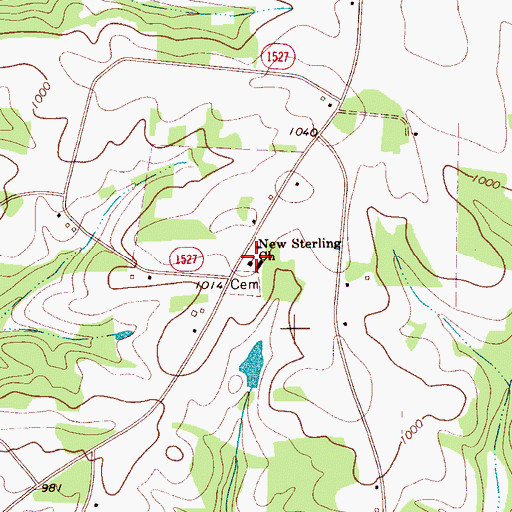Topographic Map of New Sterling Church, NC