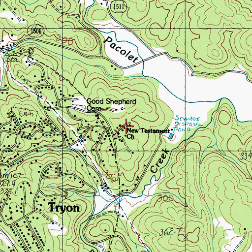 Topographic Map of New Testament Church, NC