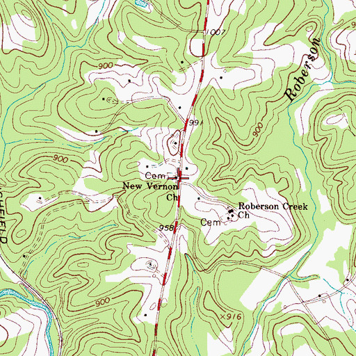 Topographic Map of New Vernon Church, NC