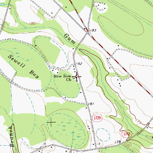Topographic Map of New Zion Church, NC