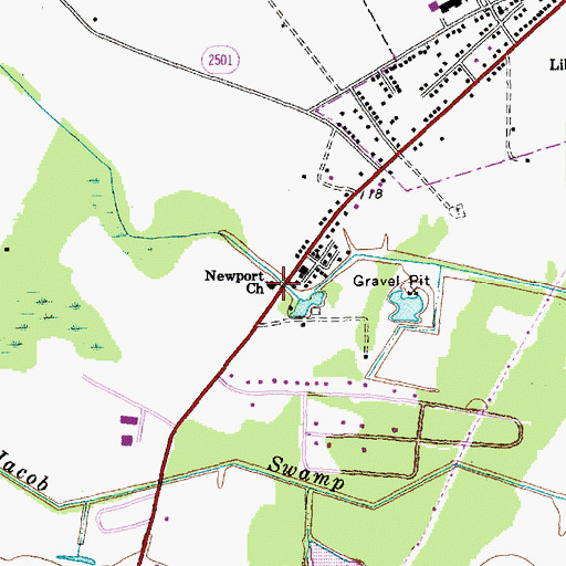 Topographic Map of Newport Church, NC