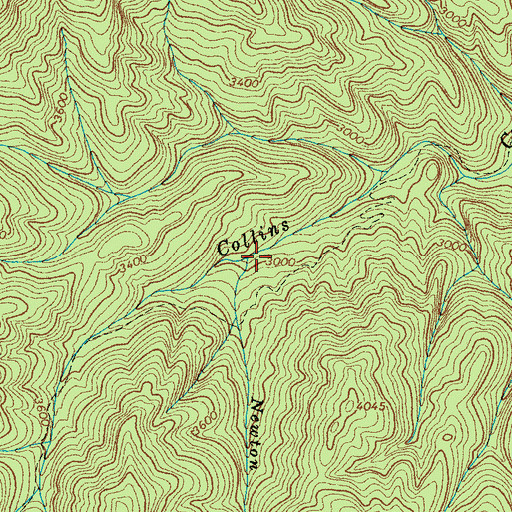 Topographic Map of Newton Branch, NC