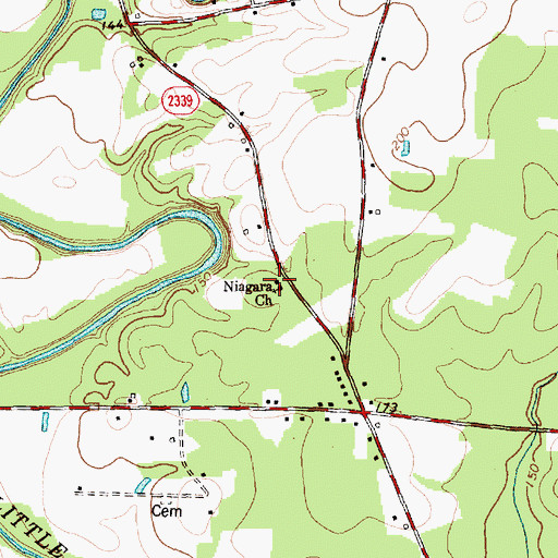 Topographic Map of Niagara Church, NC