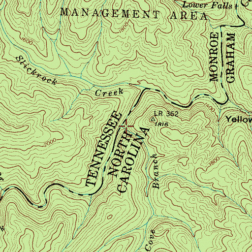 Topographic Map of Nichols Cove Branch, NC