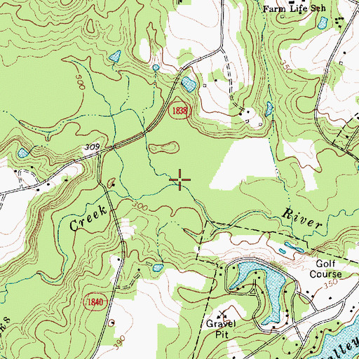Topographic Map of Nicks Creek, NC