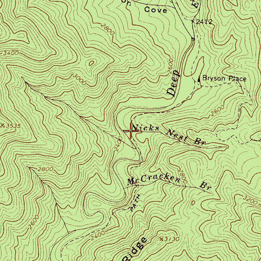 Topographic Map of Nicks Nest Branch, NC