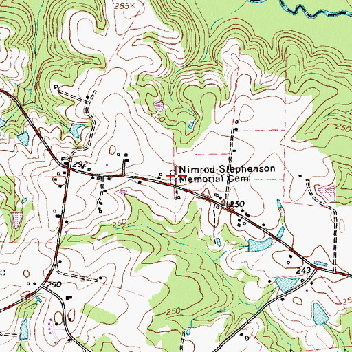 Topographic Map of Nimrod Stephenson Memorial Cemetery, NC