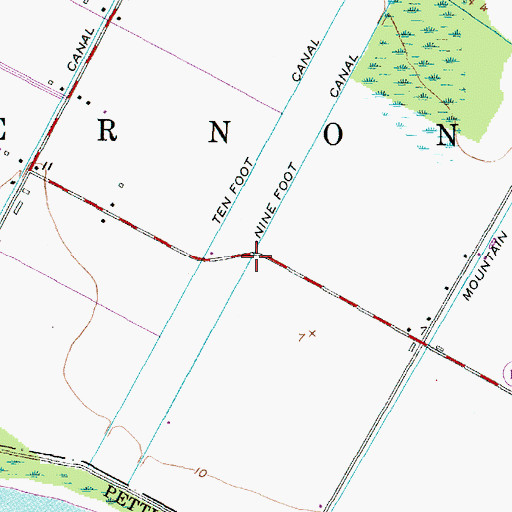 Topographic Map of Ninefoot Canal, NC