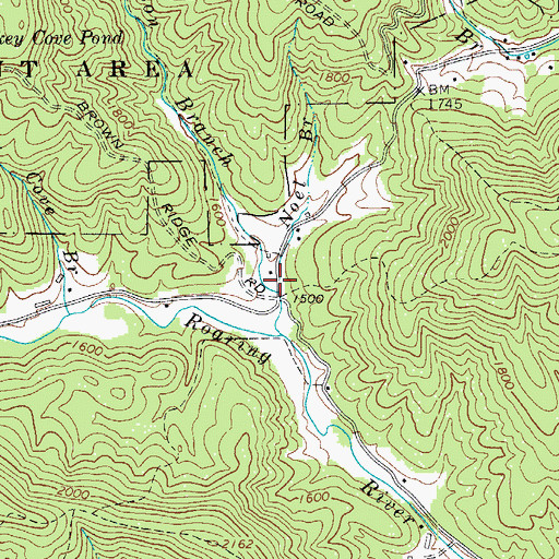 Topographic Map of Noel Branch, NC