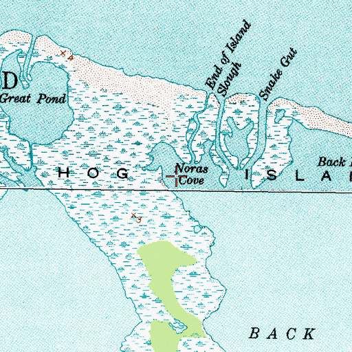 Topographic Map of Noras Cove, NC