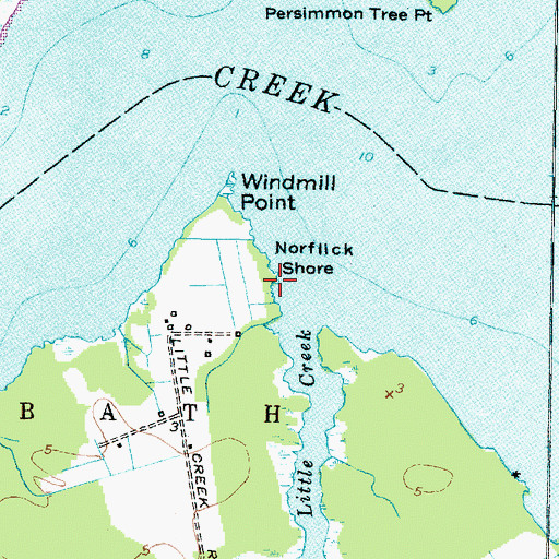 Topographic Map of Norflick Shore, NC