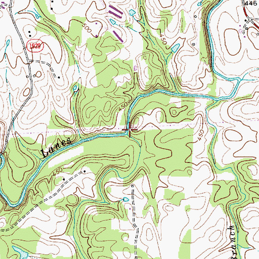 Topographic Map of Norkett Branch, NC