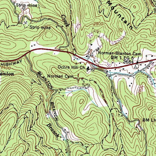 Topographic Map of Norman Cemetery, NC