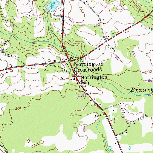 Topographic Map of Norrington School, NC