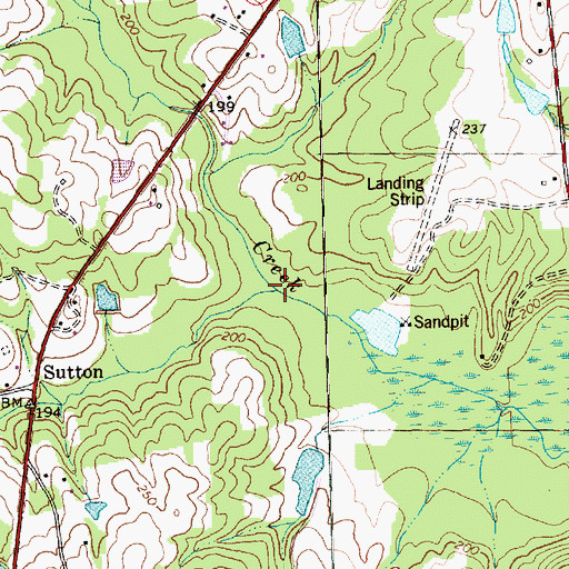 Topographic Map of Norris Creek, NC