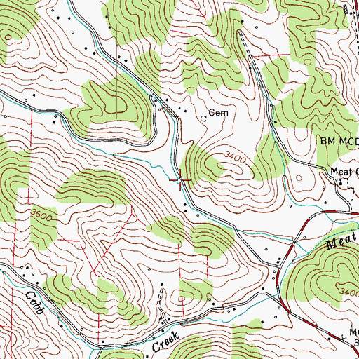 Topographic Map of Norris Fork, NC