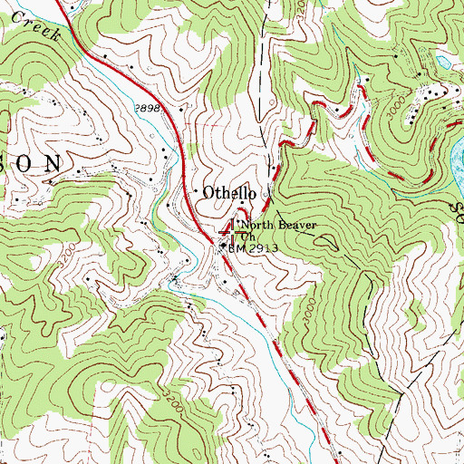 Topographic Map of North Beaver Church, NC