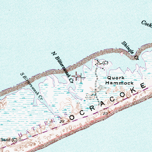 Topographic Map of North Bitterswash Creek, NC