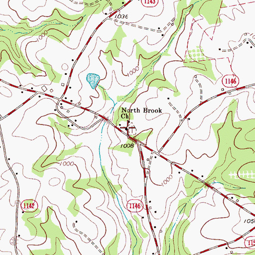 Topographic Map of North Brook Church, NC