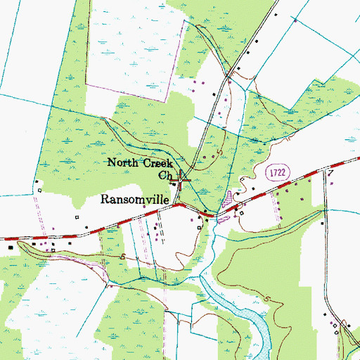 Topographic Map of North Creek Church, NC