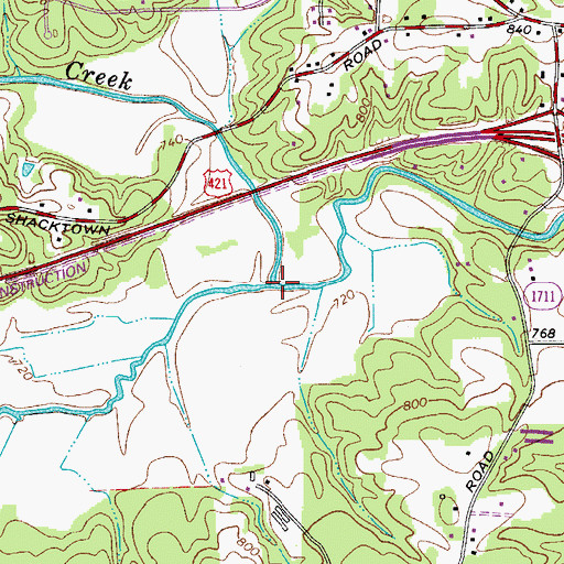 Topographic Map of North Deep Creek, NC