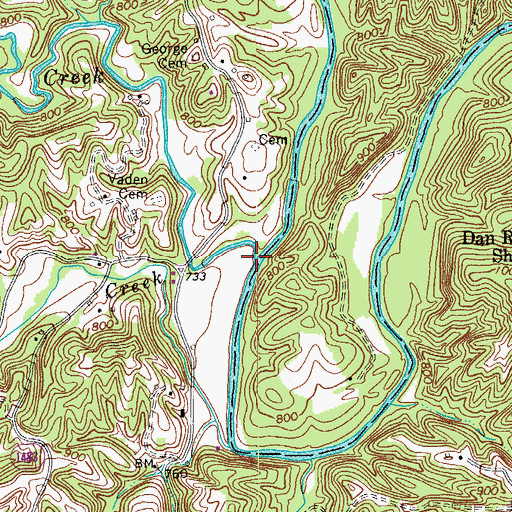 Topographic Map of North Double Creek, NC