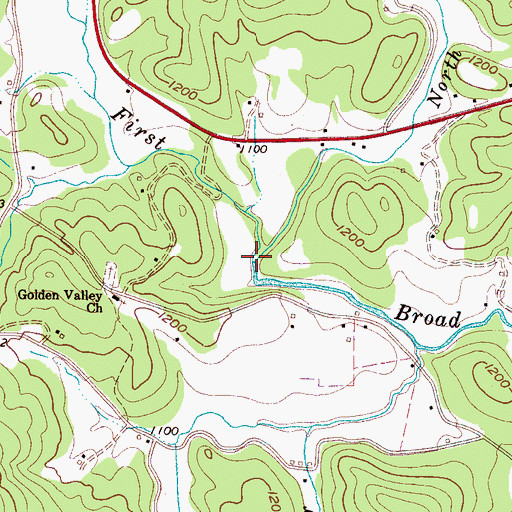 Topographic Map of North Fork First Broad Creek, NC