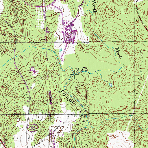 Topographic Map of North Fork Jones Creek, NC
