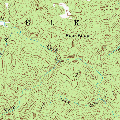 Topographic Map of North Fork Laurel Creek, NC