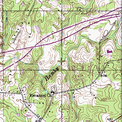 Topographic Map of North Hamby Creek, NC