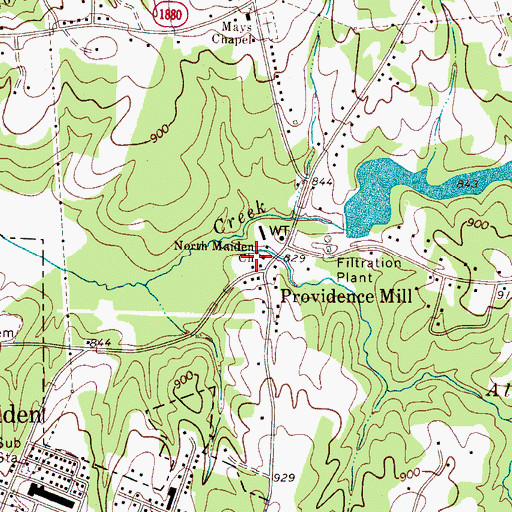 Topographic Map of North Maided Church, NC