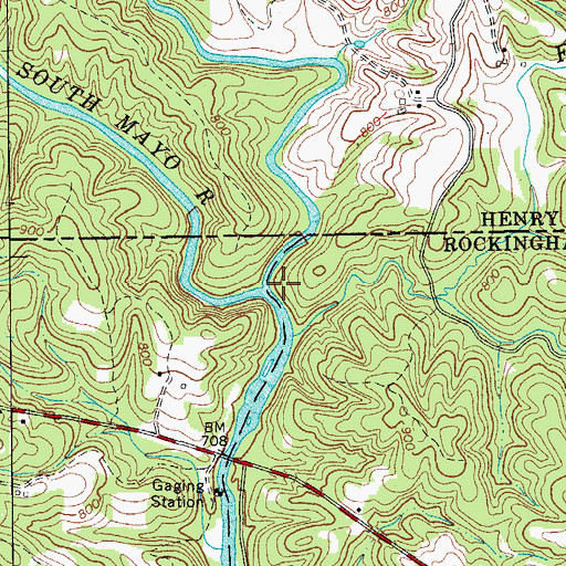 Topographic Map of North Mayo River, NC