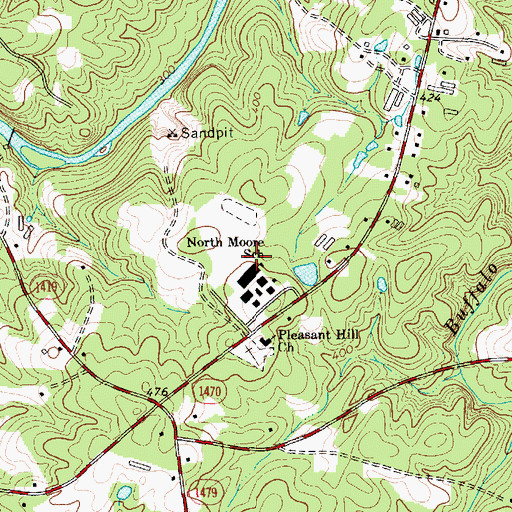 Topographic Map of North Moore School, NC