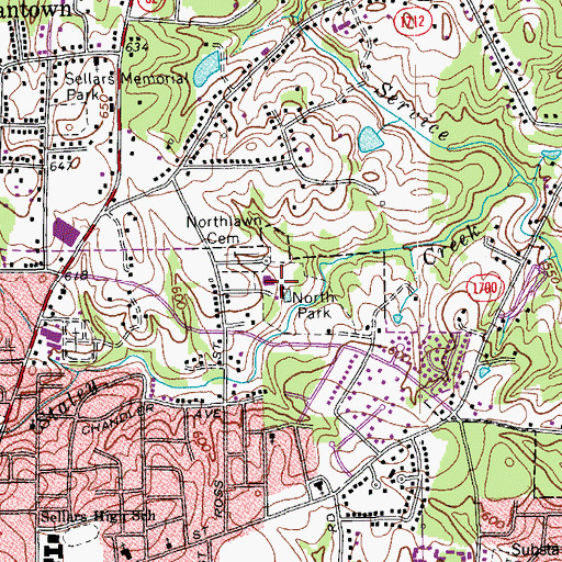 Topographic Map of North Park, NC
