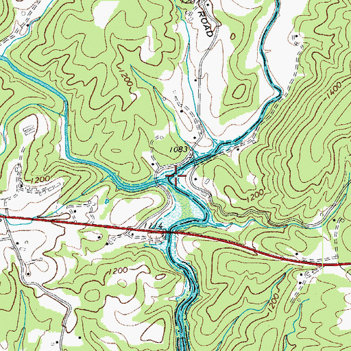 Topographic Map of North Prong Lewis Fork, NC
