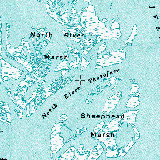 Topographic Map of North River Thorofare, NC