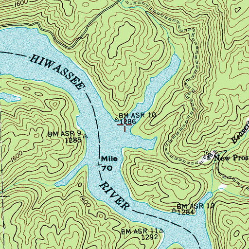 Topographic Map of North Shoal Creek, NC