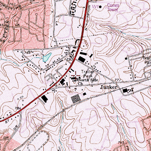 Topographic Map of North Side Church, NC