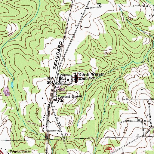 Topographic Map of North Warren High School, NC