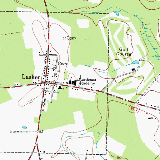 Topographic Map of Northeast Academy, NC