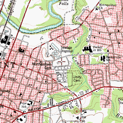 Topographic Map of Northeastern Cemetery, NC