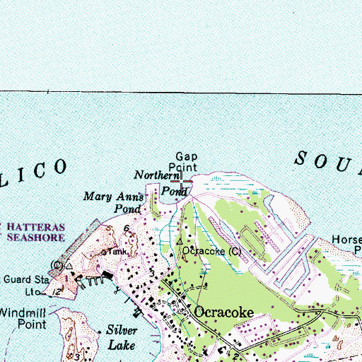 Topographic Map of Northern Pond, NC