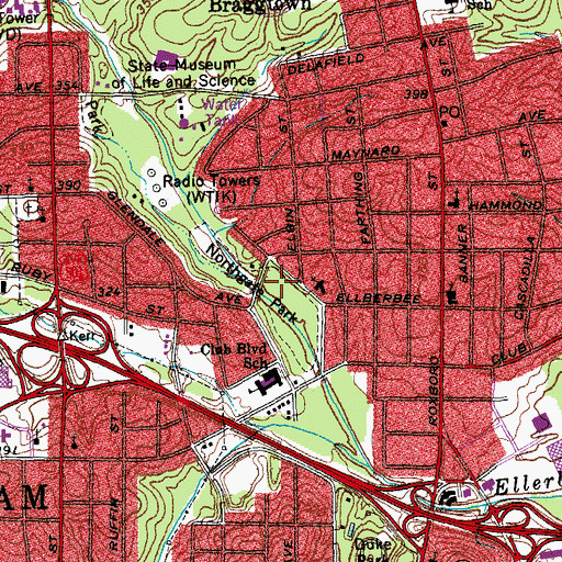 Topographic Map of Northgate Park, NC
