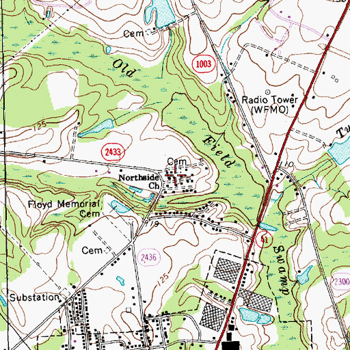 Topographic Map of Northside Church, NC