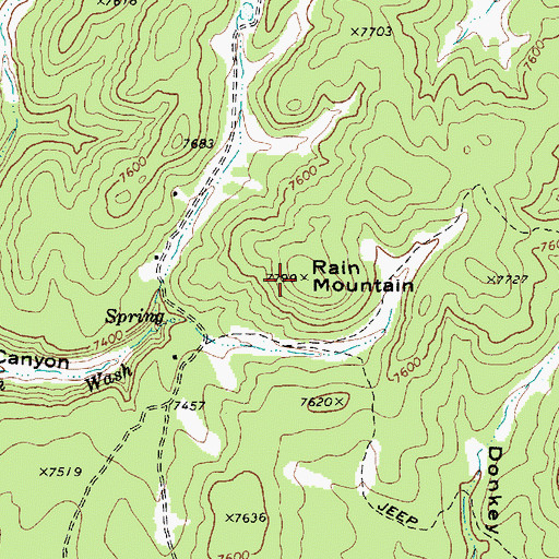 Topographic Map of Rain Mountain, AZ