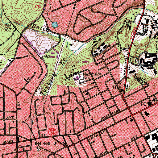 Topographic Map of Northside School, NC