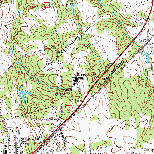 Topographic Map of Northside School, NC