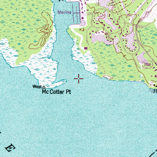 Topographic Map of Northwest Creek, NC