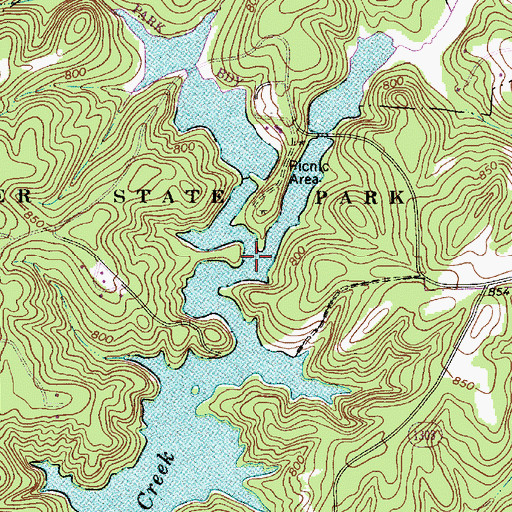 Topographic Map of Norwood Creek, NC